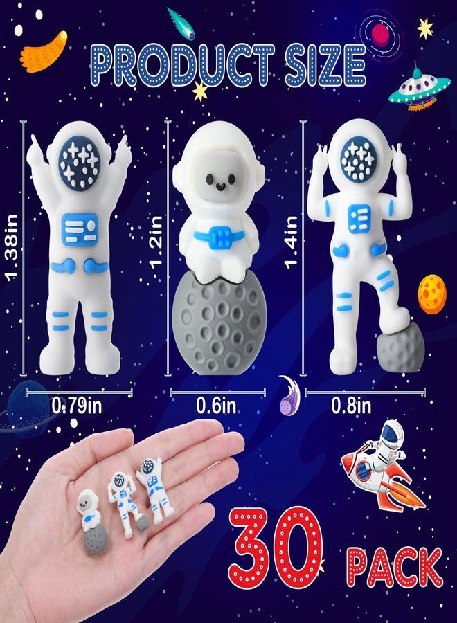 Sonwyoung 30 Pcs Space Party Favors Astronaut Figures Miniature Astronaut Toys Spaceman Figurine for School Classroom Supplies Prize Kids Birthday Gift Party Favors Goodie Bag Stuffers Cake Topper - Image 2